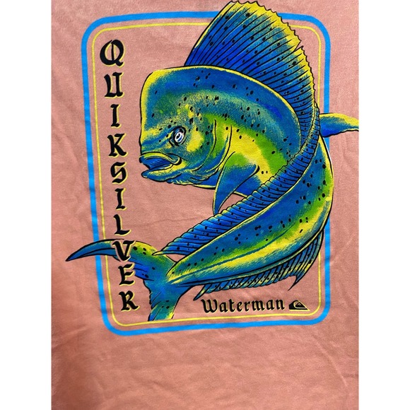 NWT Quiksilver Men's Small Orange T Shirt Waterman Collection Mahi Mahi - Picture 4 of 10